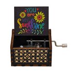 Wooden Music Box Manufacturer - Vintage Square Rotating Hand-Cranked with Happy Birthday Music Wholesale Painted