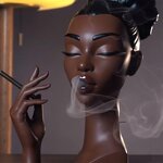 Incense Burner Manufacturer - Home Decoration Figure Sculpture Office Black Woman Smoking Censer Resin Crafts