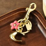 Bag Pendant Keychain Manufacturer - Letter B and C Cute Flower Metal Keychain