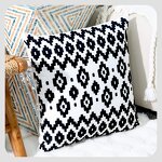 Embroidery Pillow Manufacturer - Black and White Geometric Modern Minimalist Sofa Pillowcase Embroidered Headboard