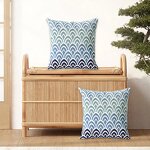 Pillow Cover Manufacturer - 18x18 Blue Simple Geometric Embroidery Bedroom Home Decoration Factory Customization Wholesale