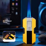 Inflatable Lighter Manufacturer - Classic Design Double Straight Punch with Cigar Knife Hole Opener Battleship Mecha Shape