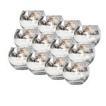 Candle Holders Manufacturer - 12pcs Valentines Dinner Jar Round Mercury Glass Votive for Wedding Centerpieces