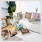 Pillow Cover Manufacturer - American Style Embroidered with Retro Pattern Embroidery Ethnic Style Sofa Cushion Bedroom