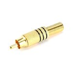 RCA Connector Manufacturer - 2pcs Gold Red Black Metal Spring Male Jack Plug for PC Audio Video Welding DIY
