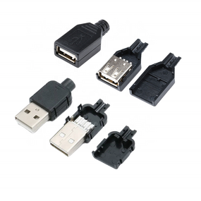 USB Connector Manufacturer - 10pcs Type A Male Female 4 Pin Plug Socket with Black Plastic Cover