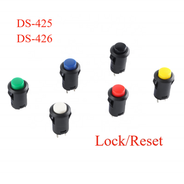 Push Button Switch Manufacturer - 10pcs DS-425 DS-426 12mm Round Lock Reset Button