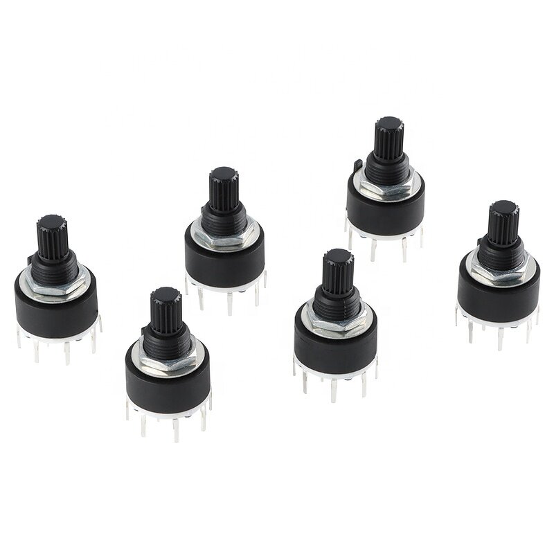 Rotary Switch Manufacturer - 5pcs SR16 Plastic 16MM 2 Pole 3 4 Position 1 Pole 4-8 Position Handle Length 15MM