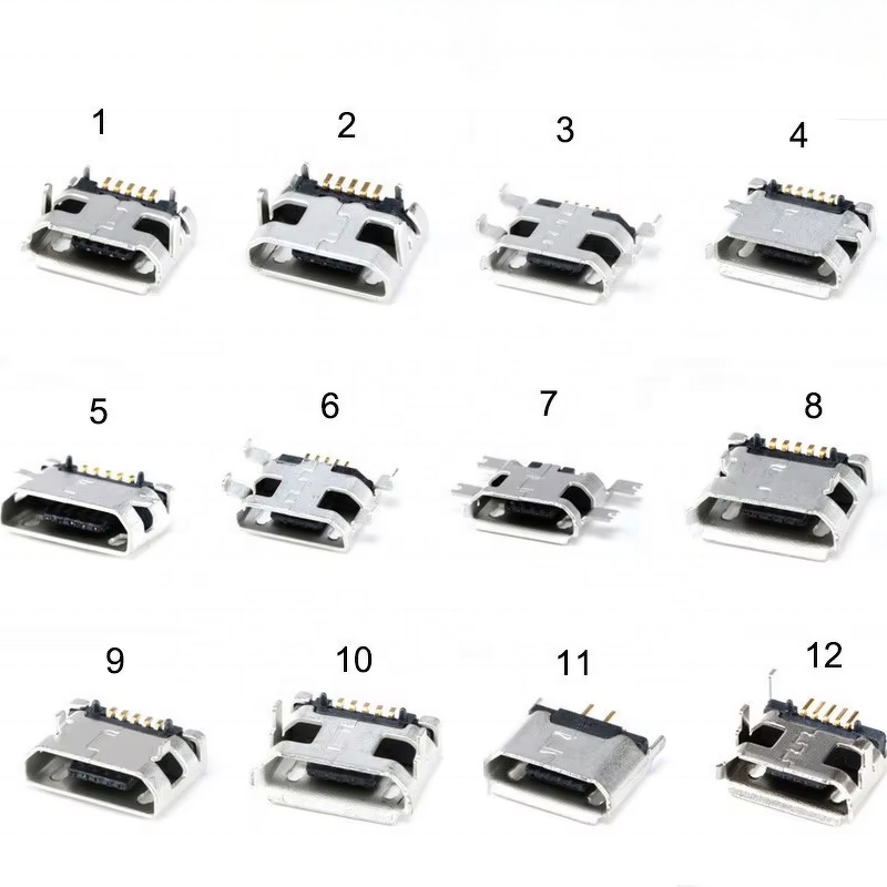 USB Connector Manufacturer - 60pcs 5 Pin SMT Socket Micro USB Type B Female 12 Models SMD DIP