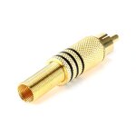 RCA Connector Manufacturer - 2pcs Gold Red Black Metal Spring Male Jack Plug for PC Audio Video Welding DIY