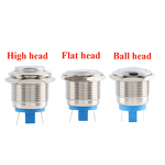 Metal Push Button Switch Manufacturer - 19mm High Flat Ball Head Momentary 2 Feet 250V
