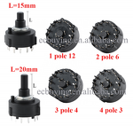 Rotary Switch Manufacturer - RS26 Band Gear 1 2 3 4 Pole 12/6/4/3 Selectable PCB Plug-in Adjustable