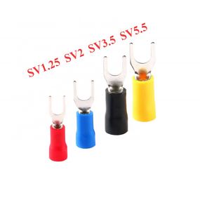 Terminal Block Manufacturer - 100pcs SV1.25 SV2 SV3.5 SV5.5 Cold Press Insulated Plate Spade Fork