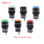 Push Button Switch Manufacturer - 2pcs AB6-A AB6-M AL6-A AL6-M 16MM Round 220V 24V 3/5 Pin Self Lock Reset