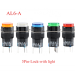 Push Button Switch Manufacturer - 2pcs AB6-A AB6-M AL6-A AL6-M 16MM Round 220V 24V 3/5 Pin Self Lock Reset
