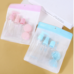 Travel Spray Bottle Set Manufacturer - Transparent Blue Fast Delivery Plastic Personal Care with Pump Seal and EVA Bag