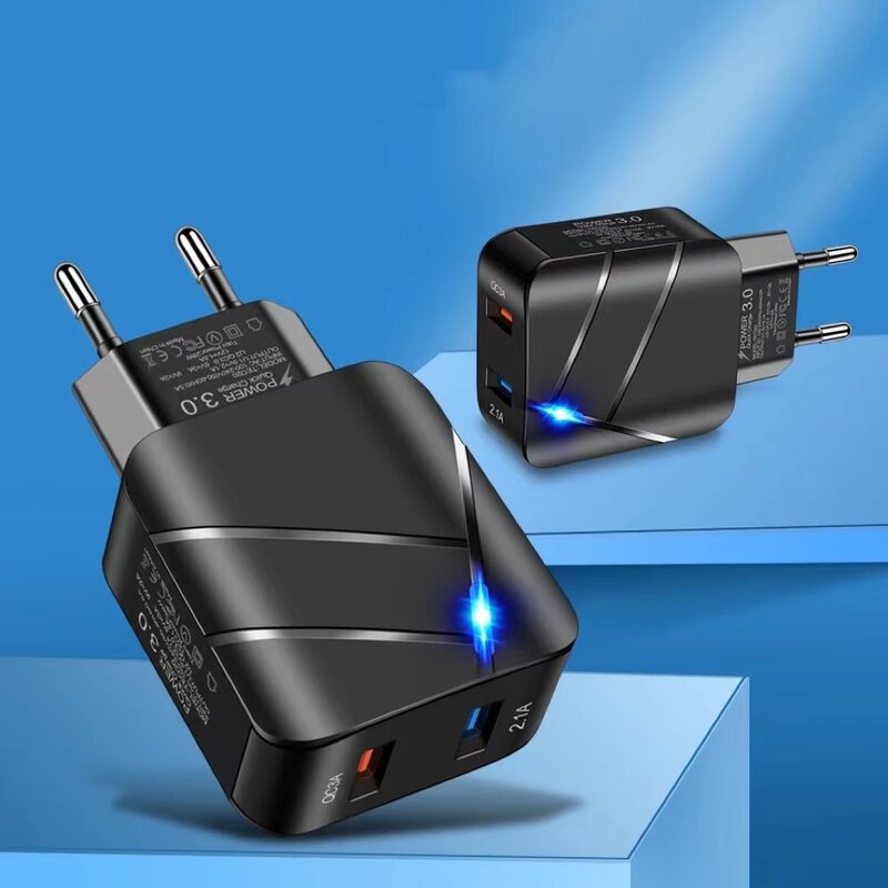 Wall Charger Manufacturer - 28W Dual USB 18W QC 3.0 + 5V 2.1A Fast Charger