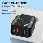 Wall Charger Manufacturer - 28W Dual USB 18W QC 3.0 + 5V 2.1A Fast Charger