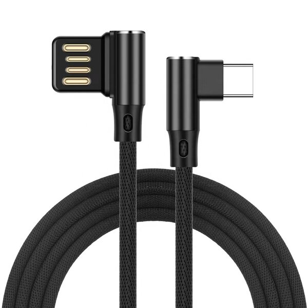 USB C Cable Manufacturer - 1M 2M Right Angle 90 Degree Type-c Fast Charging Data Line