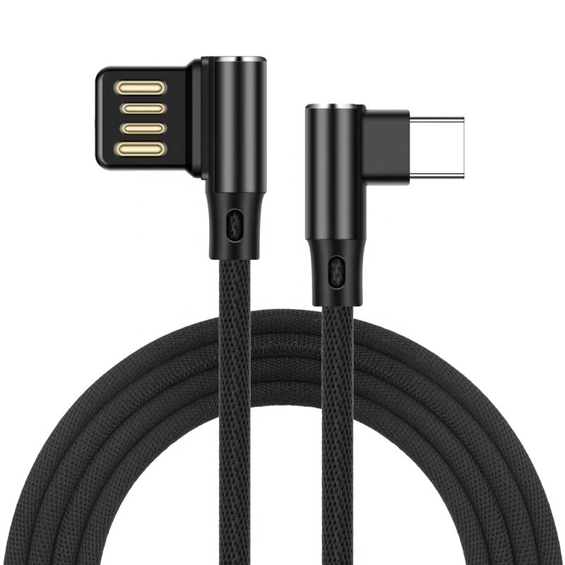 USB C Cable Manufacturer - 1M 2M Right Angle 90 Degree Type-c Fast Charging Data Line