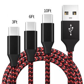 USB C Cable Manufacturer - 1m 2m 3m Nylon Braided 3A Fast Charging for Samsung