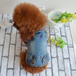 Pet Dog Vest Manufacturer - Fashionable Retro Scratch-Patterned Denim Jeans for Small Dogs Summer