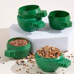 Birdcage Accessories Manufacturer - Green Plastic Round Bird Food Cup Feed Boxes Water Bowl