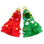 Pet Christmas Costume Manufacturer - Santa Elf Cloak for Small Dogs Cats Winter Xmas Tree Outfit Durable Polyester