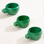 Birdcage Accessories Manufacturer - Green Plastic Round Bird Food Cup Feed Boxes Water Bowl