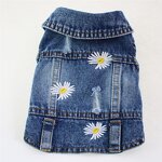 Dog Denim Vest Manufacturer - Luxury Classic with Daisy Embroidery