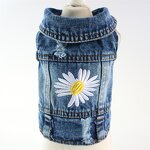 Dog Denim Vest Manufacturer - Luxury Classic with Daisy Embroidery