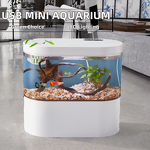 USB Fish Tank Manufacturer - Dining Room Multifunctional Mini Eco-Friendly Plastic Aquarium with Bottom Filter LED Light