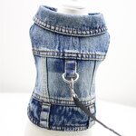 Pet Jean Jacket Manufacturer - Blue Denim Coat Vest for Puppy Bichon Teddy