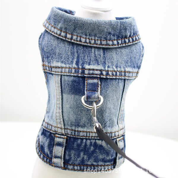 Pet Jean Jacket Manufacturer - Blue Denim Coat Vest for Puppy Bichon Teddy