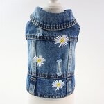 Dog Denim Vest Manufacturer - Luxury Classic with Daisy Embroidery