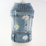 Dog Denim Vest Manufacturer - Luxury Classic with Daisy Embroidery