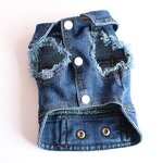 Pet Dog Vest Manufacturer - Fashionable Retro Scratch-Patterned Denim Jeans for Small Dogs Summer