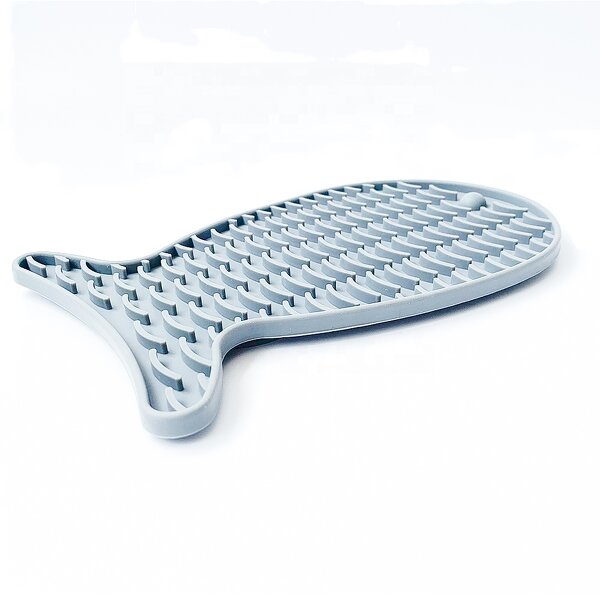 Pet Lick Mat Manufacturer - Fish-Shaped Silicone Slow Feeding Cat Licking Mat Feeder with Suction Cup