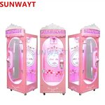 Arcade Game Machine Manufacturer - Pink Black Date String Metal Coin Cutting Win Prize Vending with Ticket Receiver