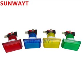 Arcade Switch Manufacturer - 12V LED Light Momentary 51x33mm Rectangular Transparent for Crane Machines