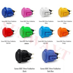 Sanwa Push Button Manufacturer - 5pcs Original OBSF-24 Official Japan for Coin Operated Arcade Cabinet Parts