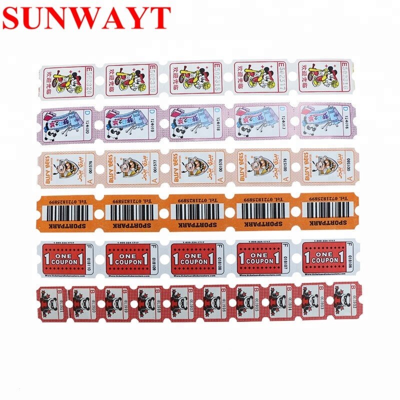Redemption Ticket Manufacturer - Good Quality 180g 50x28mm Lottery Printing for Arcade Game