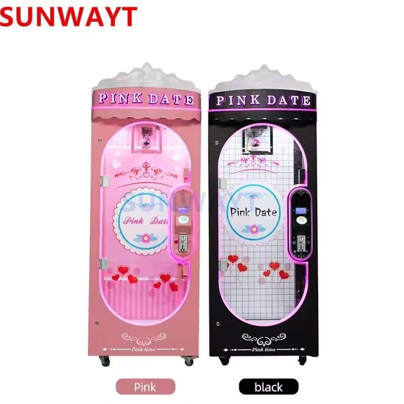 Arcade Game Machine Manufacturer - Pink Black Date String Metal Coin Cutting Win Prize Vending with Ticket Receiver