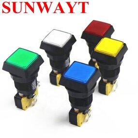 Arcade Push Button Manufacturer - High Quality Game Machine 12V 5V LED Light 32x32mm Small Square Bevel Edge Illuminated