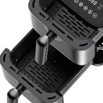 Air Fryer Manufacturer - OEM Electric Luxury 10 L Square Digital LCD Display Stainless Steel with Dual Basket