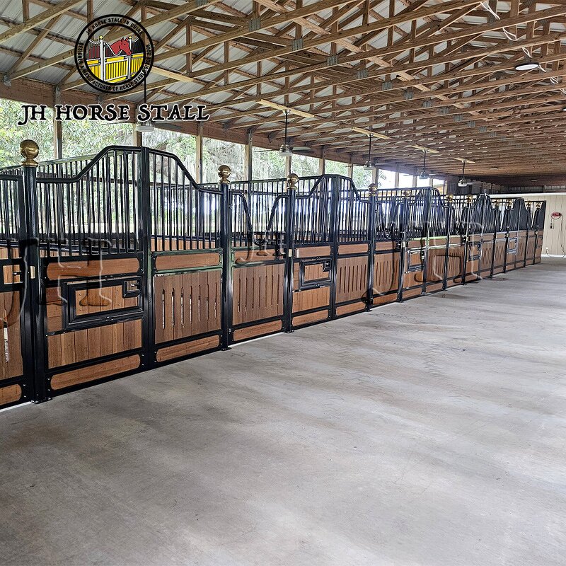 Horse Stable Barn Manufacturer - Outdoor Bamboo Covered Fronts Portable with Sliding Door