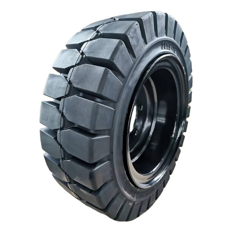 Forklift Truck Wheel Manufacturer - 28x9-15 Solid Tyre with Complete Rim Quick Assembly