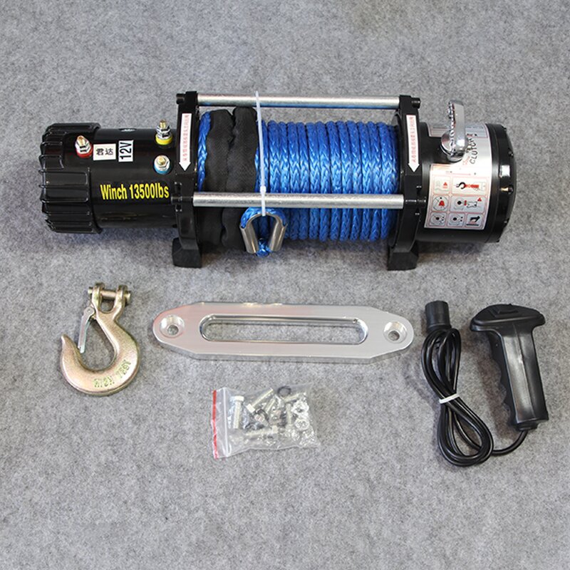 Electric Winch Hoist Manufacturer - 24V with Clutch 12V 2000lb to 12000lbs Synthetic Rope