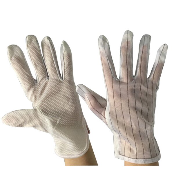 Antistatic ESD PVC Dotted Gloves Manufacturer - Electrical Inspection Non-Slip White Color