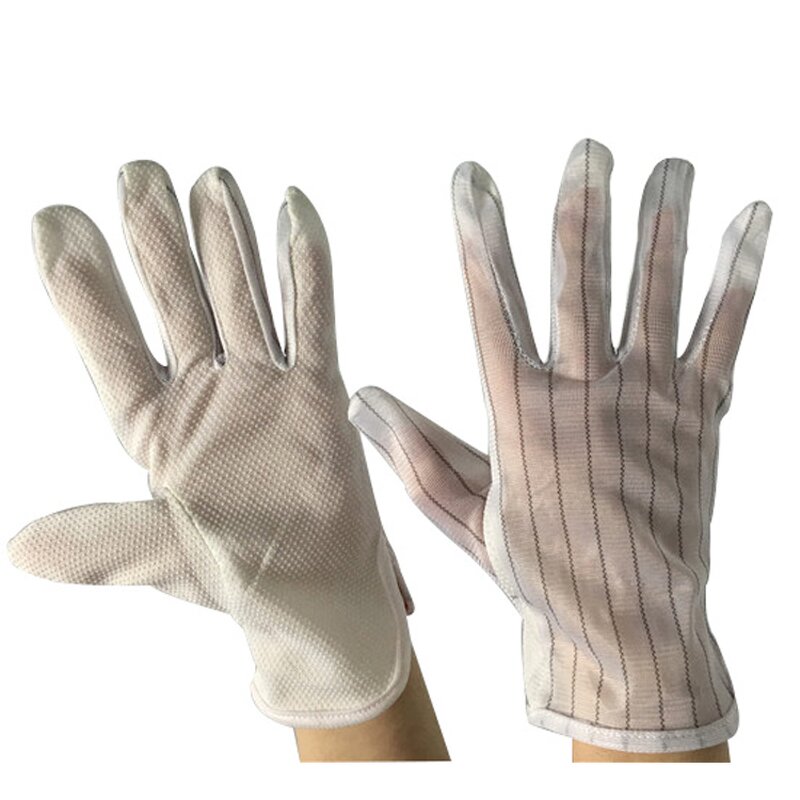 Antistatic ESD PVC Dotted Gloves Manufacturer - Electrical Inspection Non-Slip White Color